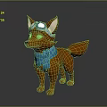 Adorable Cartoon Fox Character Wearing Blue Goggles And Scarf