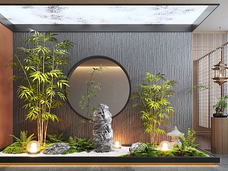 New Chinese Style Landscape Landscaping Tea Room Landscape 3d model