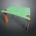 Unique Modern Dining Chair With Green Seat And Wooden Legs Design