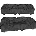 Modern Gray Two-Seater Sofa With Soft Fabric and Cozy Textured Design