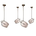 Unique Irregular Shape Pendant Lights With Modern Glass Design And Metal Frames