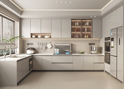 Enclosed kitchen Modern kitchen 3d model