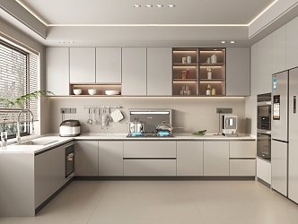 Enclosed kitchen Modern kitchen 3d model