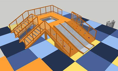 Children's climbing activity area Modern play equipment 3d model