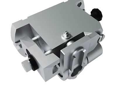 Silver Industrial Mechanical Component Featuring Bolted Joints and Precision Holes 3d model