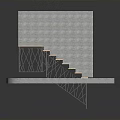 Architectural Brick Wall Structure With Central Opening And Metal Support Frame 3d model