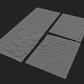Three Carved Transparent Panels With Wavy Texture On Black Background