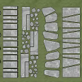 Garden Path Paving Design With Various Circular Striped And Irregular Stone Patterns
