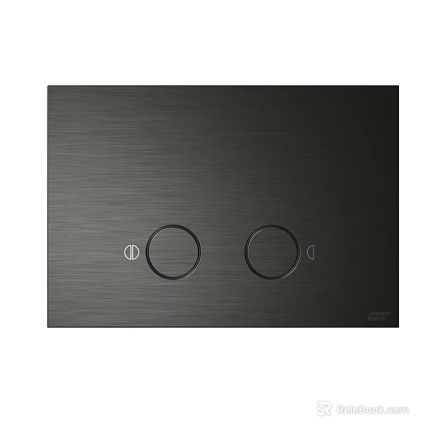 Modern Black Brushed Control Panel for Daily Electrical Appliance with Two Circular Buttons 3d model 