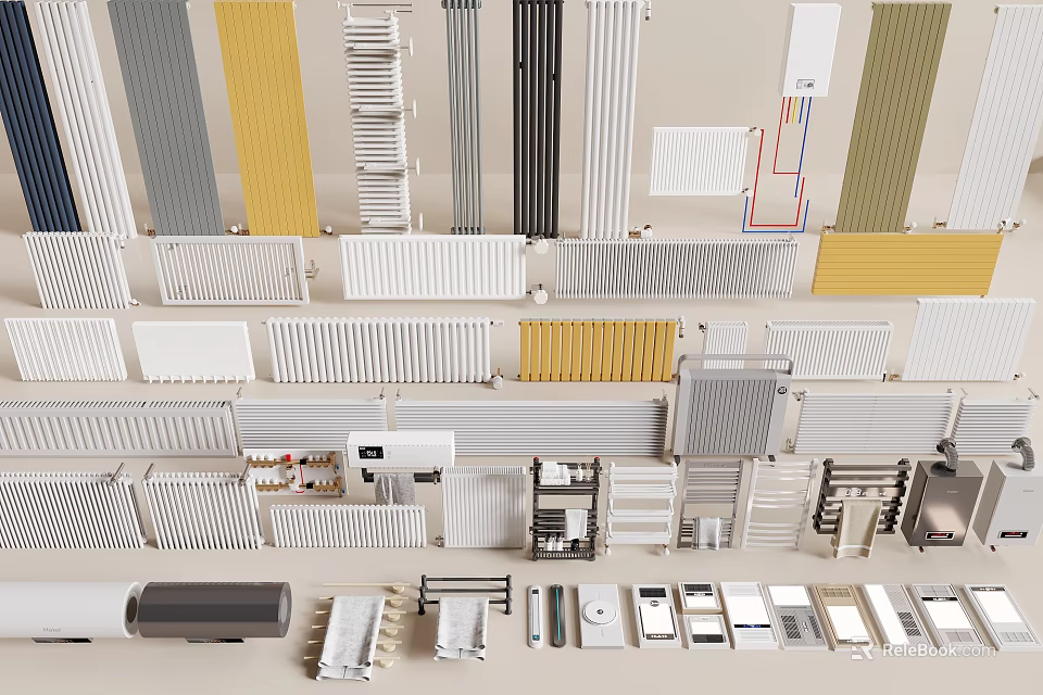 Modern Radiator Collection with Various Designs and Color Options 3d model