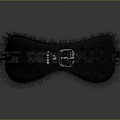 Dark Colored Sleep Mask With Soft Lace Trim And Adjustable Leather Strap 3d model