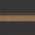 Simple Wooden Bench With Slatted Seat And Metal Support Legs