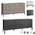Modern Cabinet Furniture Collection With Different Colors Drawers And Metal Legs