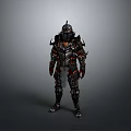 Medieval Warrior Armor With Intricate Metal Details And Spiked Helmet