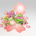 Spring Themed Photo Check In Spot With Cherry Blossoms Pink Flowers And Green Plants