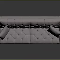 Light Gray Two Seater Sofa with Tufted Design Pillows and Wooden Legs in Modern Style