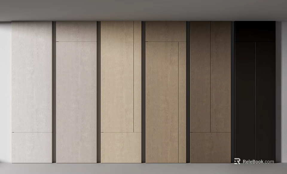 Modern Interior Wall Panels In Various Neutral Shades 3d model 