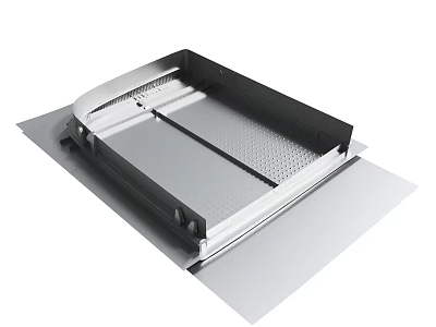 Rectangular Metal Tray With Perforated Base And Reinforced Side Frames 3d model