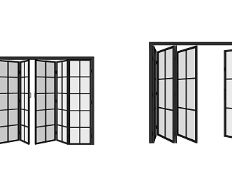 Modern folding door folding door sliding door 3d model