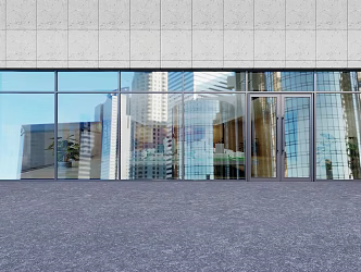 Modern Glass Door Grey Type Door 3d model