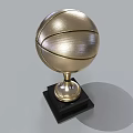 Golden Basketball Shaped Trophy on Black Base for Sports Championship Award