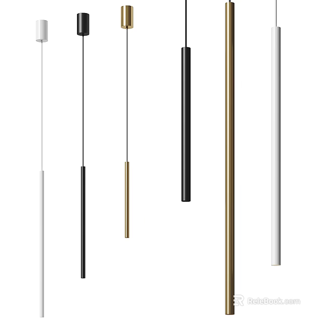 Modern Minimalist Hanging Pendant Lights In Various Colors For Home Interior Design 3d model 