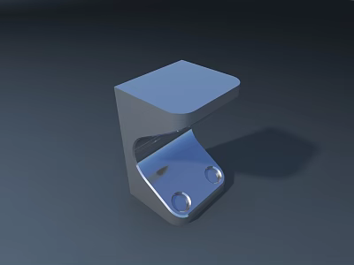 Modern Metal Desk Bracket With Smooth Surface And Mounting Holes 3d model