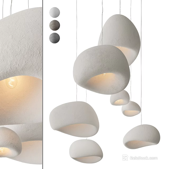 Modern White Round Ceiling Lights With Soft Glow For Contemporary Home Interior 3d model