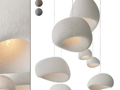 Modern White Round Ceiling Lights With Soft Glow For Contemporary Home Interior 3d model