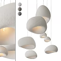 Modern White Round Ceiling Lights With Soft Glow For Contemporary Home Interior 3d model