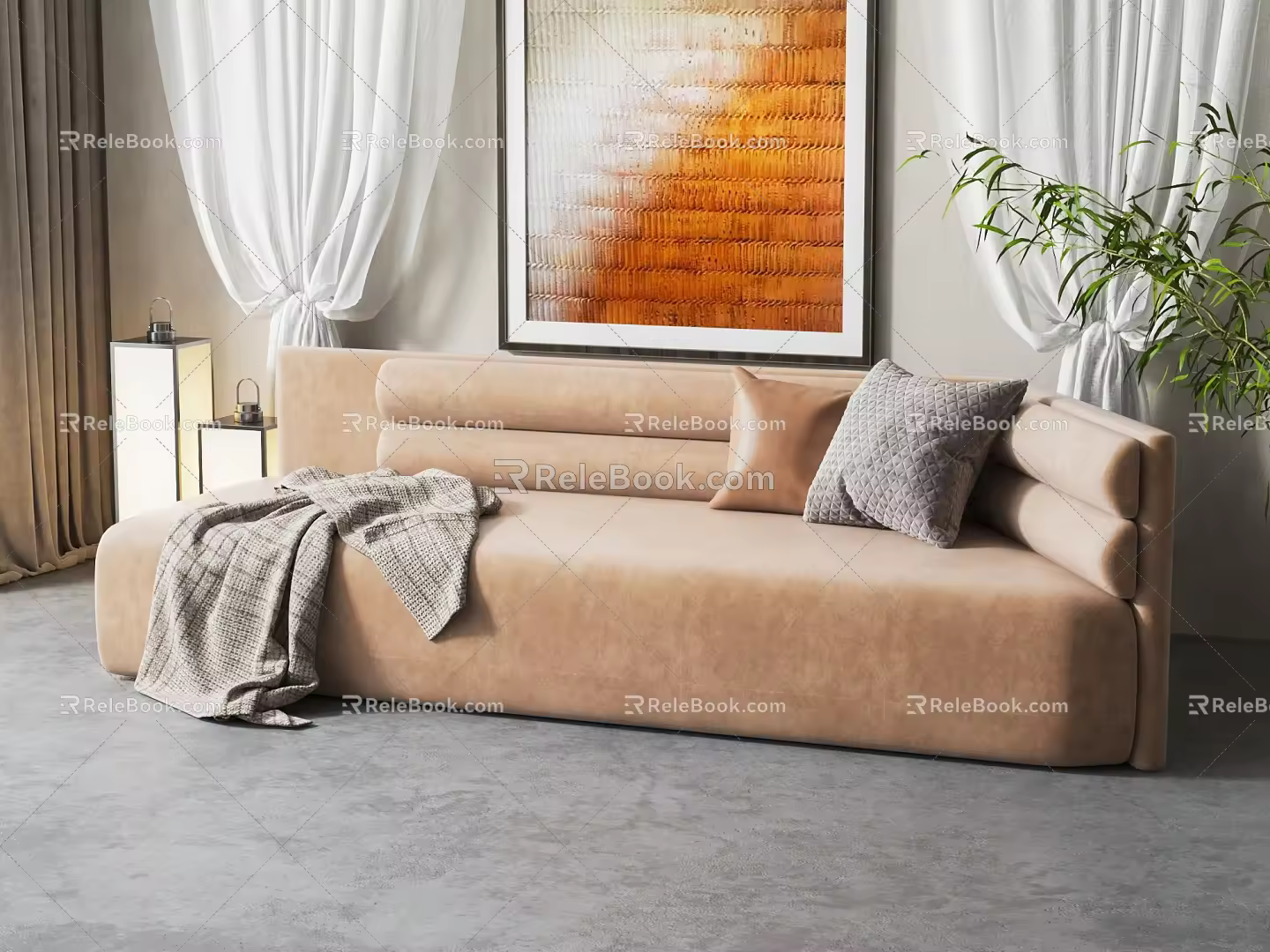 Modern chaise sofa 3d model