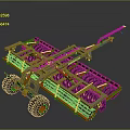Agricultural Tillage Equipment With Metal Frame Red Black Components And Wheels