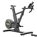 Black Spin Bike With Adjustable Seat Handlebar Yellow Accent Flywheel Home Gym Exercise Equipment