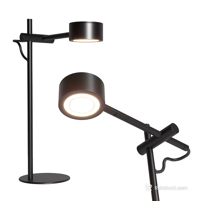 Contemporary Desk Lamp With Adjustable Arm And LED Lighting For Workspace 3d model