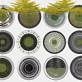 Circular Tree Pit Designs With Various Decorative Patterns For Urban Landscapes 3d model