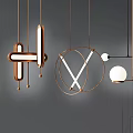 Modern Geometric Pendant Lights With Circular Linear And Cross Metal Frame Designs