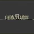 Ancient Circular Stone Circle Structure On Lush Green Grass Field 3d model