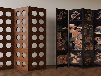 French Middle Ancient Screen Partition model