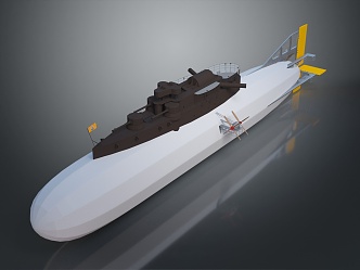 modern submarine diving ship submarine nuclear submarine 3d model