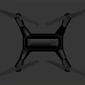Advanced Space Aerial Mission Drone Equipped with Four Propellers and Red Navigation Lights