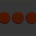 Three Delicious Red Food Balls with Textured Surface and Nutty Bits