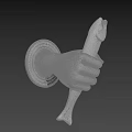 Unique White Hand Shaped Wall Lamp Holding a Fish Decorative Design 3d model