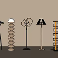 Various Modern Floor Lamps With Unique Designs And Different Structures 3d model