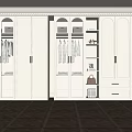 White Modern Wardrobe With Glass Doors Built in Shelves and Drawers