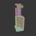 Abstract Architecture Structure With Gray Marble Stacked Blocks And Geometric Layers