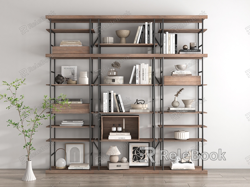 Wrought Iron Display Rack Storage Rack Decorative Cabinet Storage Cabinet Display Cabinet Jewelry Ornaments Combination Books Books model