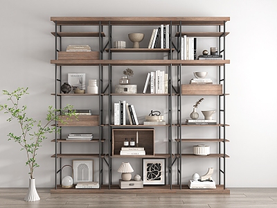 Wrought Iron Display Rack Storage Rack Decorative Cabinet Storage Cabinet Display Cabinet Jewelry Ornaments Combination Books 3d model