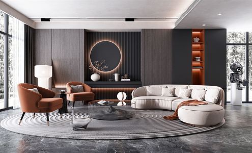 modern living room 3d model