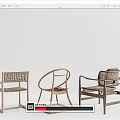 Modern Leisure Chairs With Wooden Frame And Woven Seat Back Various Designs