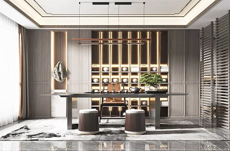New Chinese Tea Room 3d model